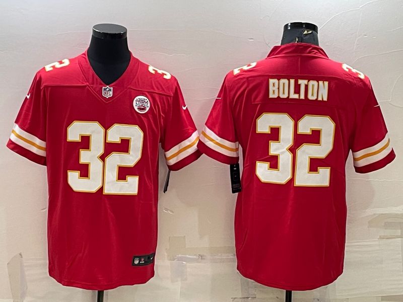 Men Kansas City Chiefs #32 Bolton Red 2022 Vapor Untouchable Limited Nike NFL Jersey